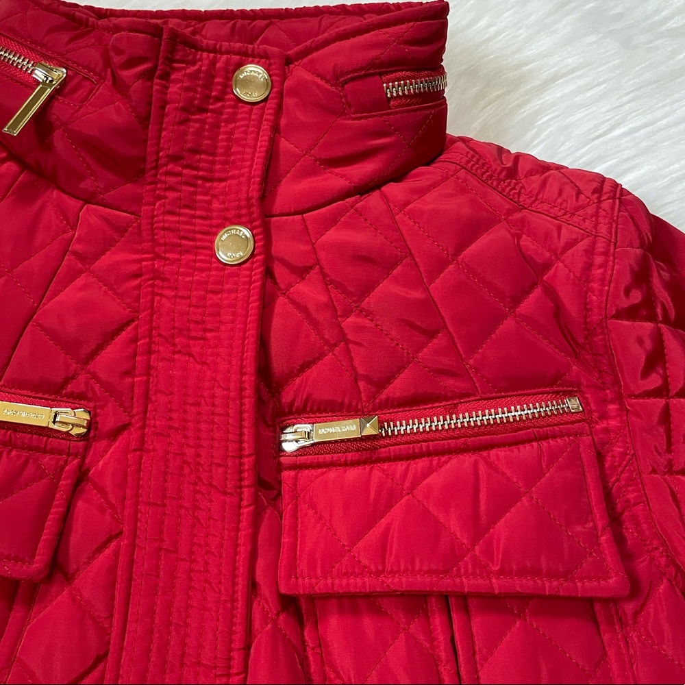 MICHAEL Michael Kors Quilted Crimson Red Jacket - Picture 5 of 11
